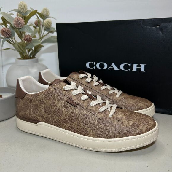 Coach Lowline Luxe Low Top Sneaker Lace Up Tan G5061 Women's 11B NWB - Picture 1 of 10